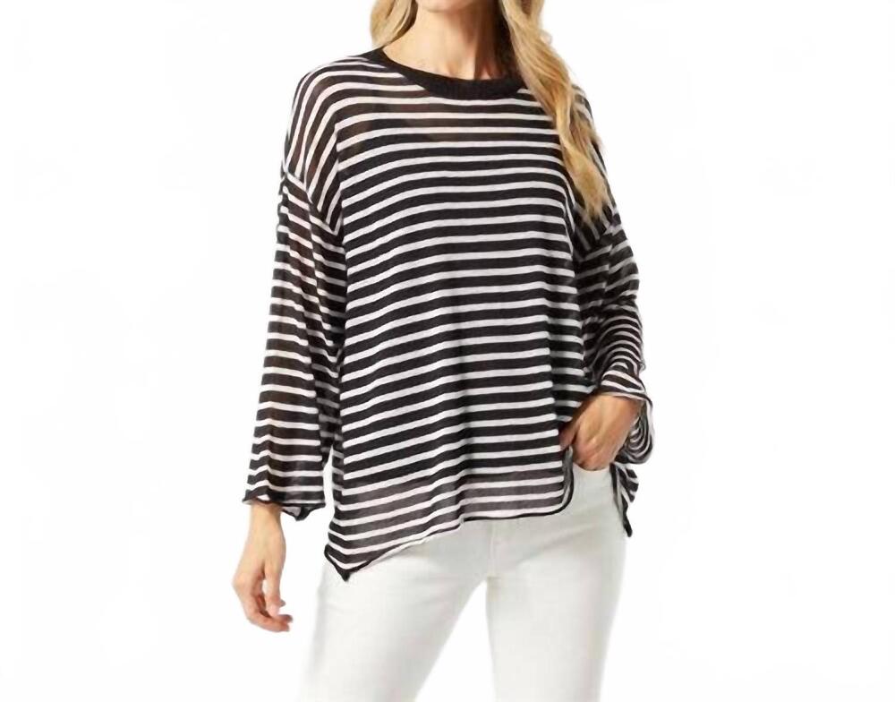NEW COCO + CARMEN arcana striped layering sweater in black